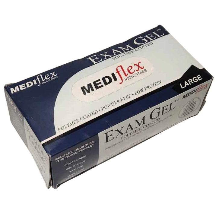 Mediflex - Polymer Coated Powder Free Textured Latex Examination Gloves