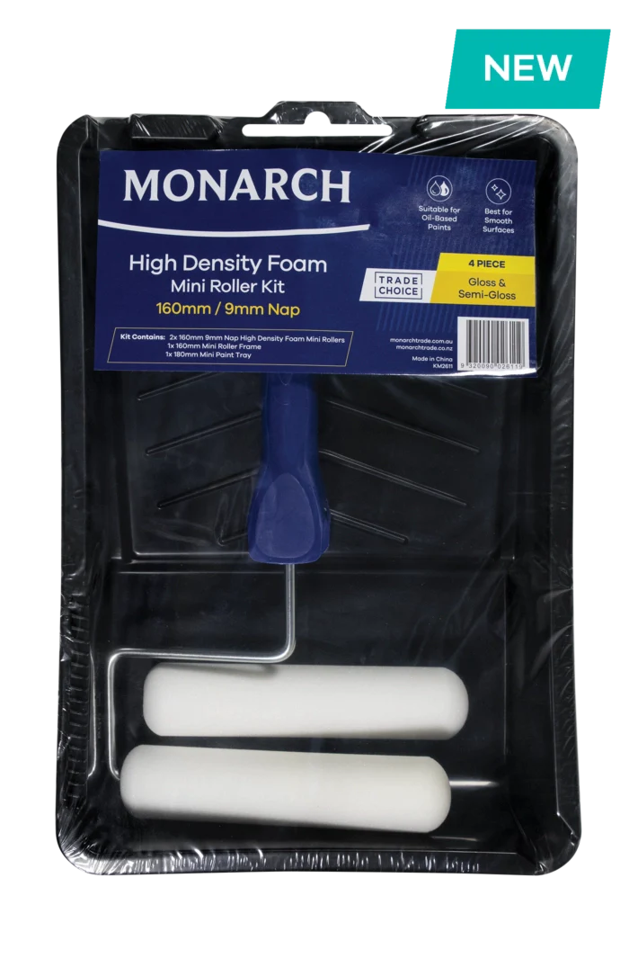 Monarch 4PCE High Density Foam 9mm Mini Roller Kit