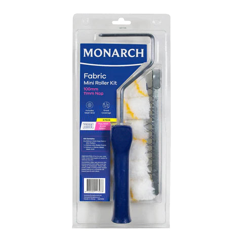 Monarch 8PCE Fabric 11mm Mini Roller Kit with Grid 100mm