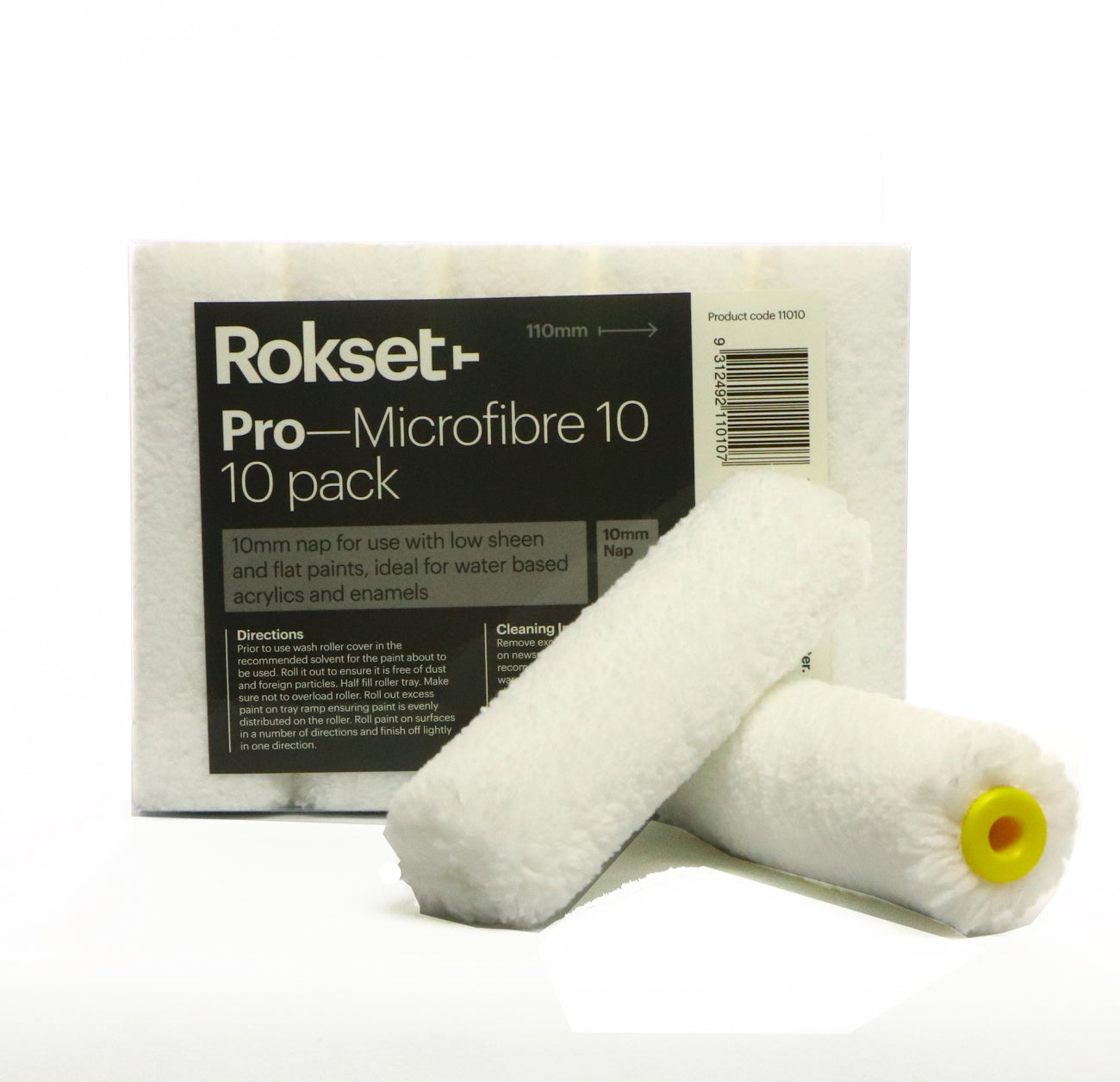 Rokset Pro Microfibre Roller Cover 110mm (10 pack)