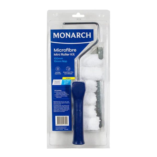 Monarch 8PCE Microfibre Mini Roller Kit with Grid