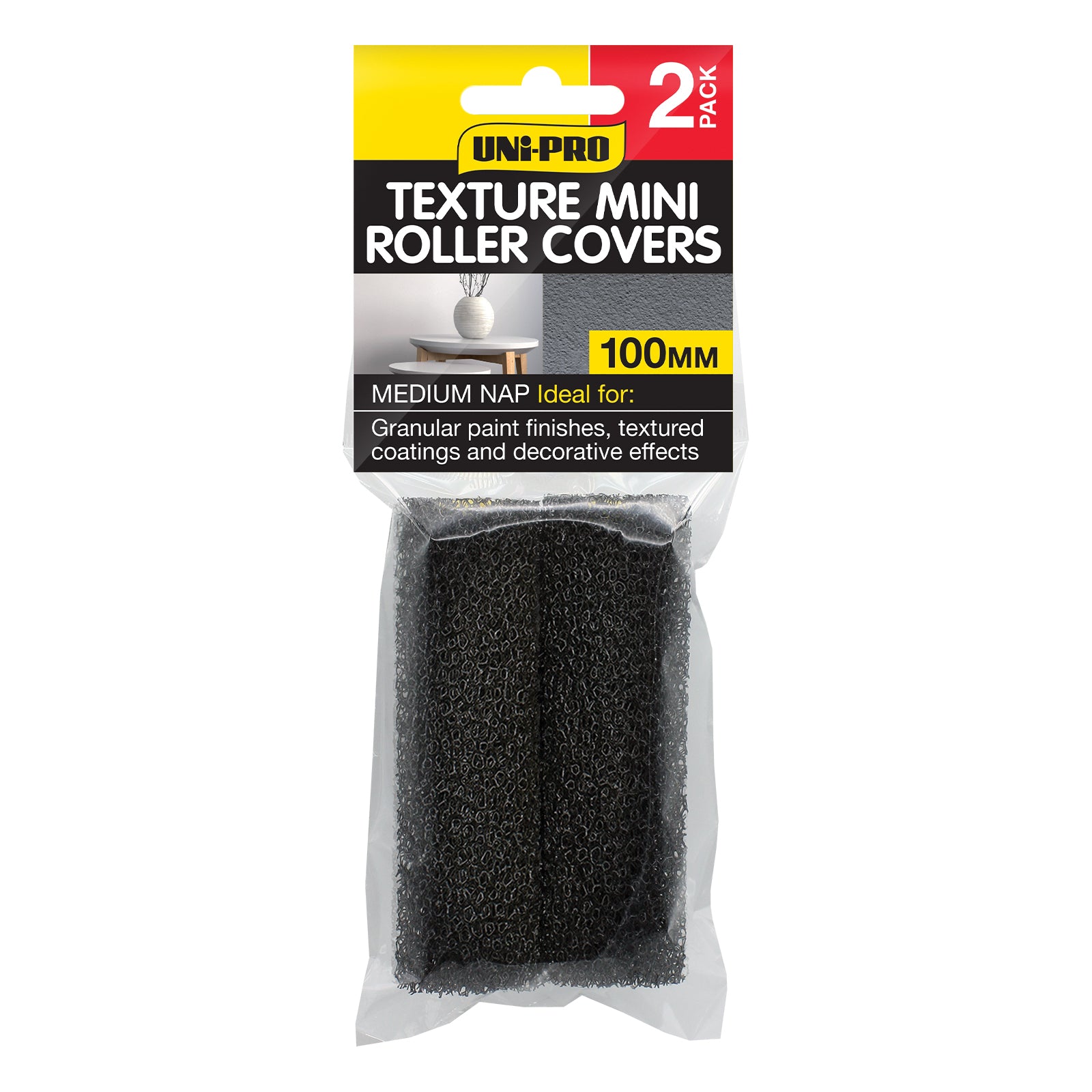 UNi-PRO Texture Roller Covers 100mm 2-Pack